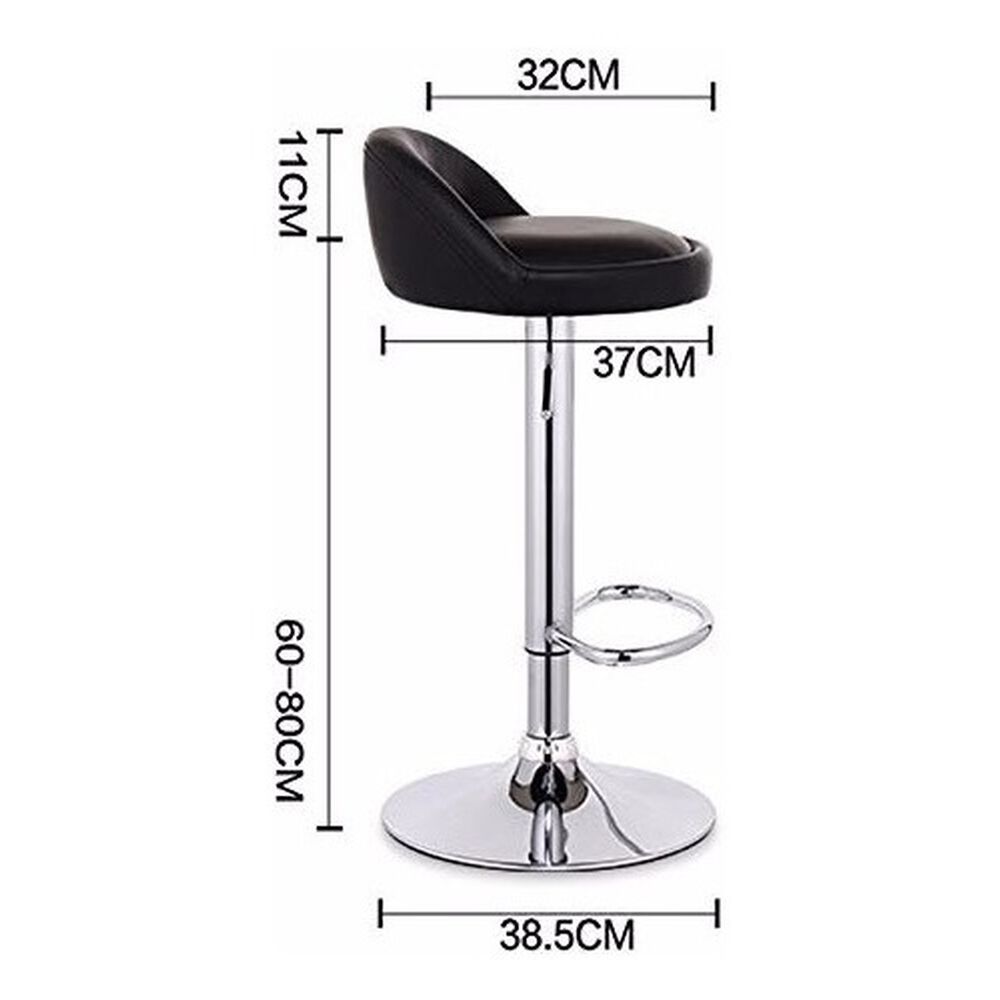 Silla Bar Altura Regulable Taburete Respaldo Negro image number 4.0