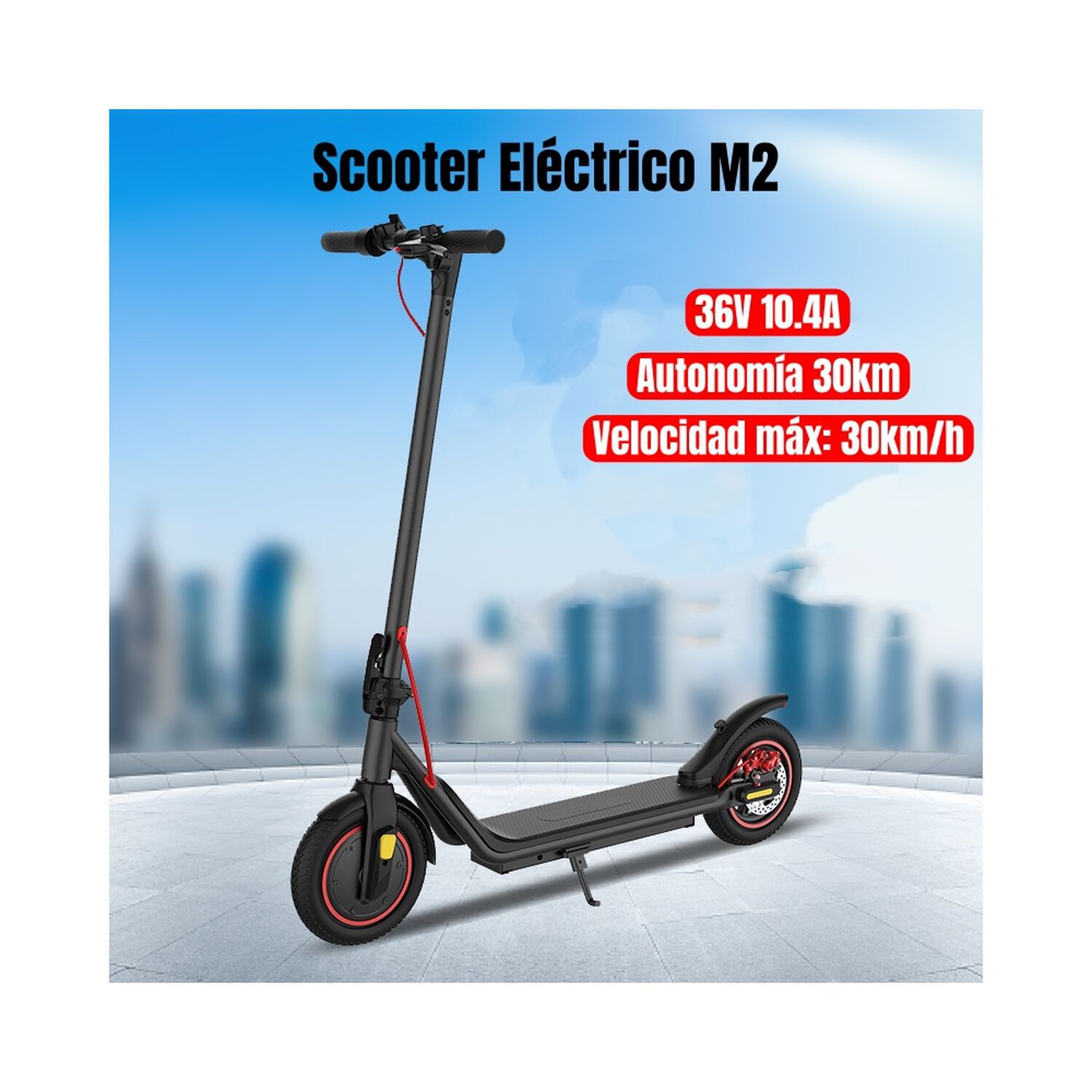 Scooter Adulto El&eacute;ctrico 30km 36v 350w M2 Negro image number 1.0