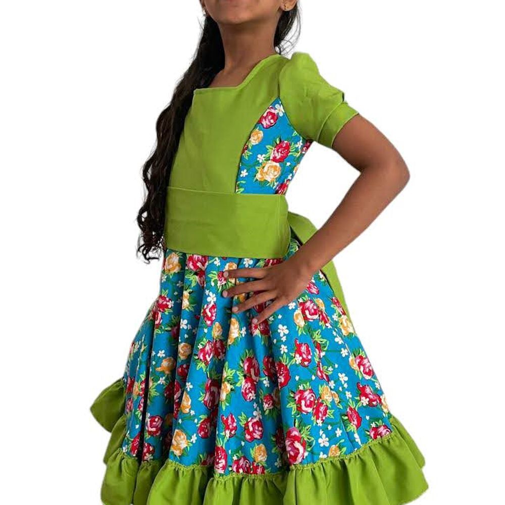 Vestido De Huasa Niña Talla 8 Turquesa image number 0.0