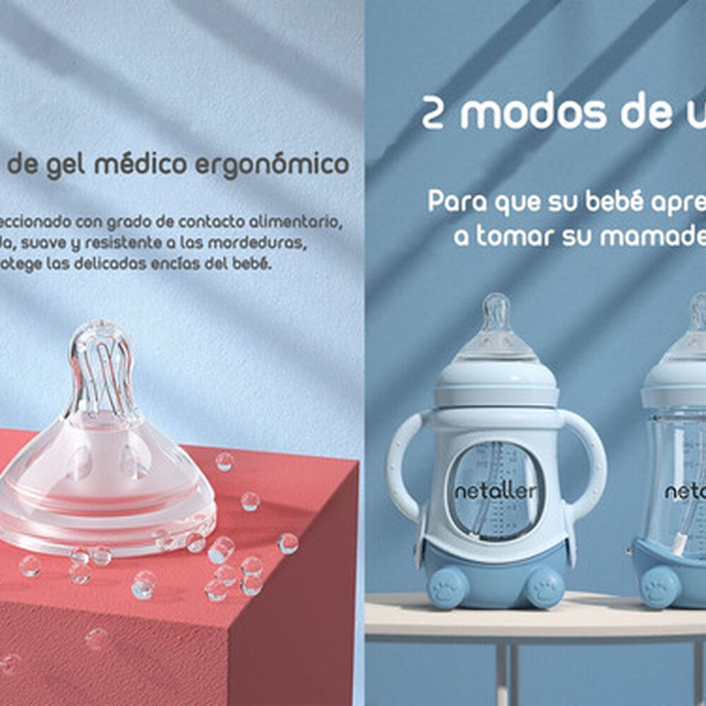 Mamaderas Con Chupetes Y Protector Lubabycas Azul image number 3.0