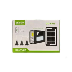 Kit Linterna Solar Camping Carga Celular 3 Ampolletas Led