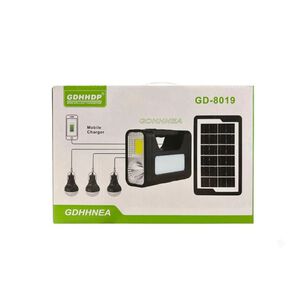 Kit Linterna Solar Camping Carga Celular 3 Ampolletas Led