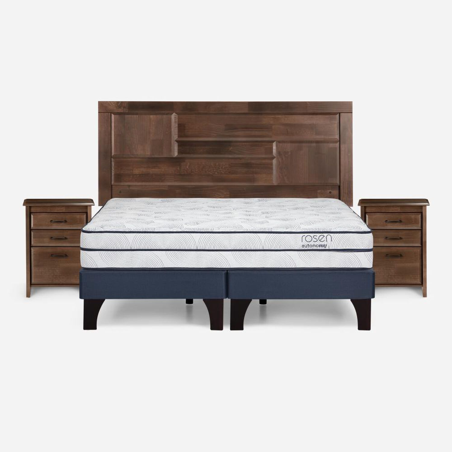 Cama Europea Rosen Autonomy Sky / 2 Plazas / Base Dividida + Set De Maderas Dolce image number 0.0
