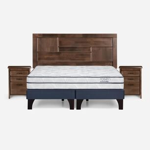 Cama Europea Rosen Autonomy Sky / 2 Plazas / Base Dividida + Set De Maderas Dolce