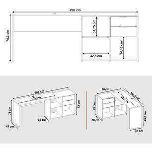 Escritorio Home Mobili Ambar / 2 Cajones