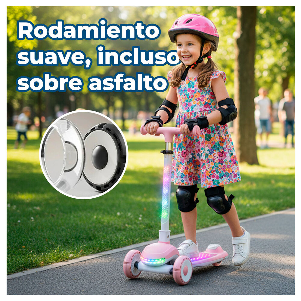 Scooter Infantil Con Luces Led 3 Ruedas Ajustable Y Seguro image number 3.0