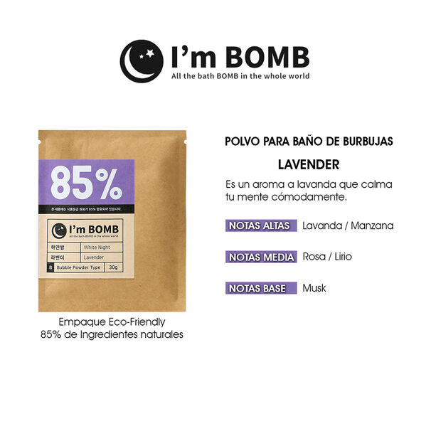 Burbujas De Ba&ntilde;o En Polvo Lavender 30g Im Bomb