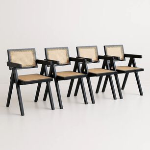 Pack De 4 Sillas Chandigarh De Madera - Negras