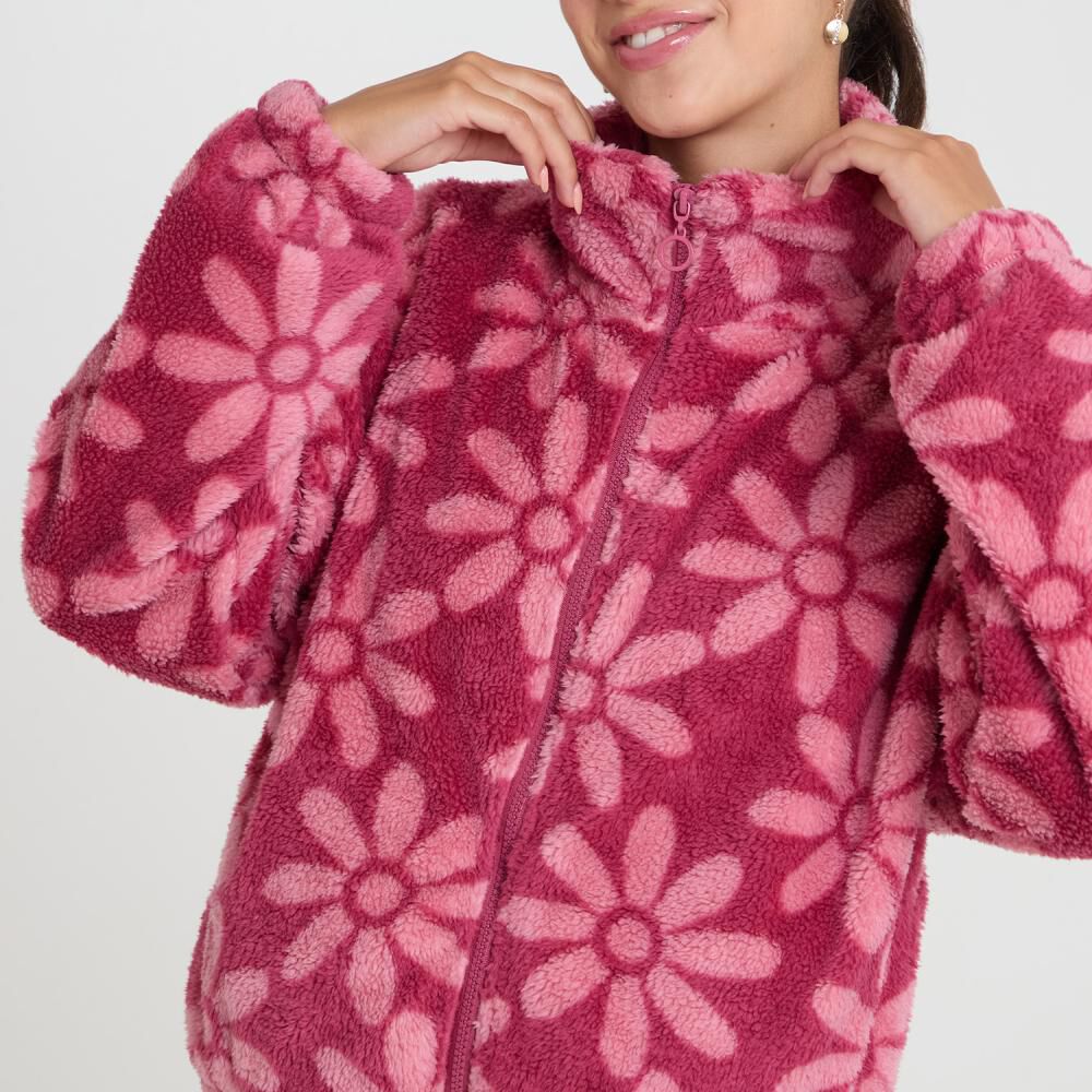 Polerón Sherpa Estampado Cuello Alto Mujer Freedom image number 4.0