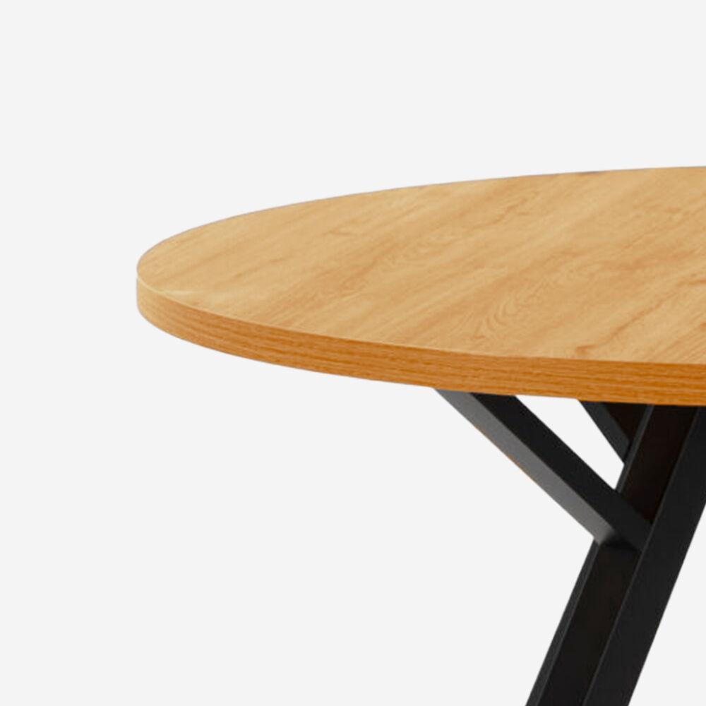 Mesa Redonda Beni Contemporáneo Con Madera Olmo Y Patas Metalicas image number 3.0