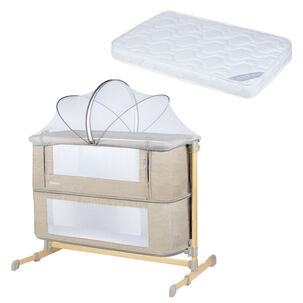 Cuna Colecho Aura Beige + Colch&oacute;n