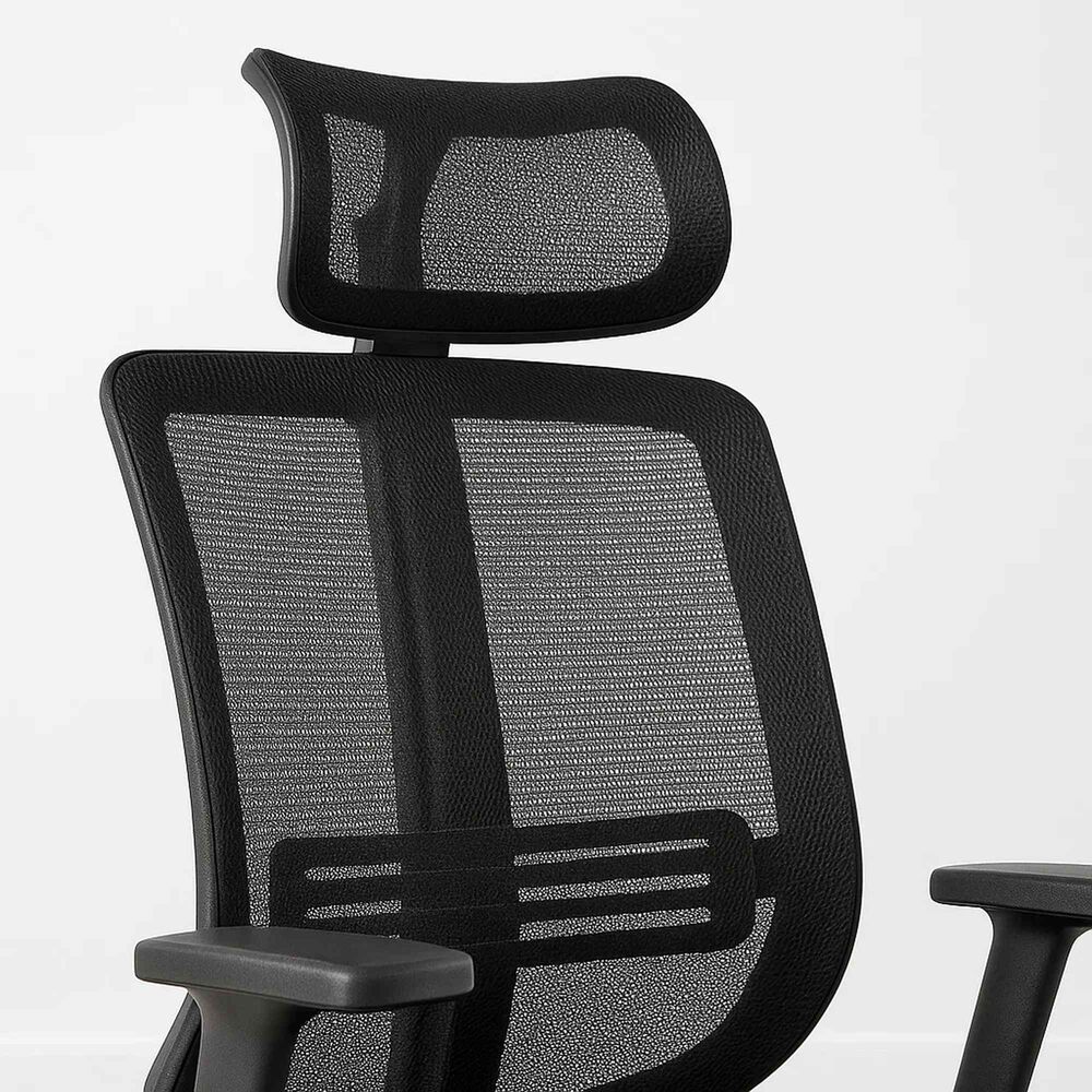 Silla De Oficina Mesh Negra Ejecutiva Con Apoyabrazos Y Cabeza image number 12.0