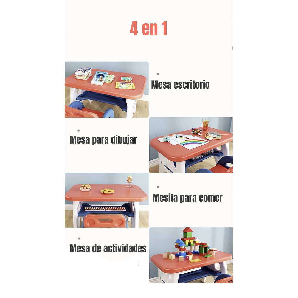 Mesa Con Silla Montessori Para Ni&ntilde;os 4 En 1 By Lubabycas image number 2.0