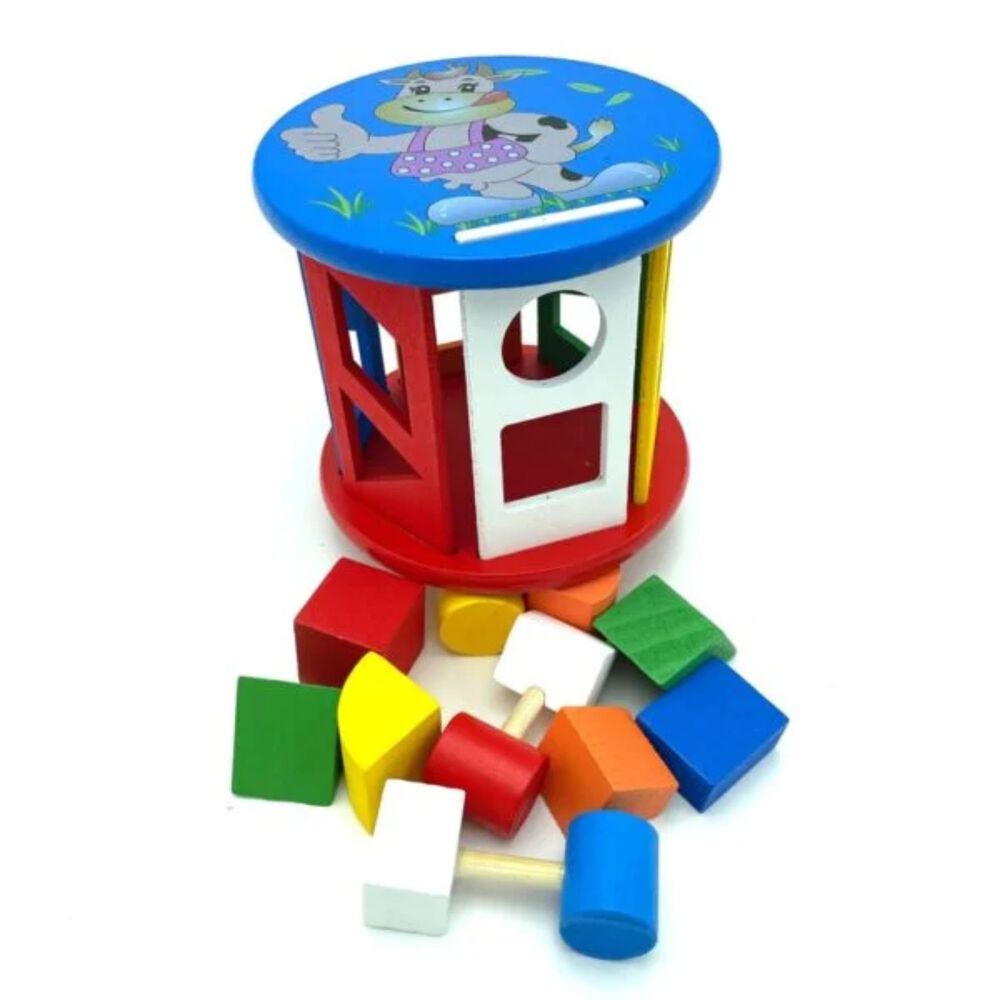 Cilindro De Encaje Con Figuras Geom&eacute;tricas De Madera De 13cm image number 3.0