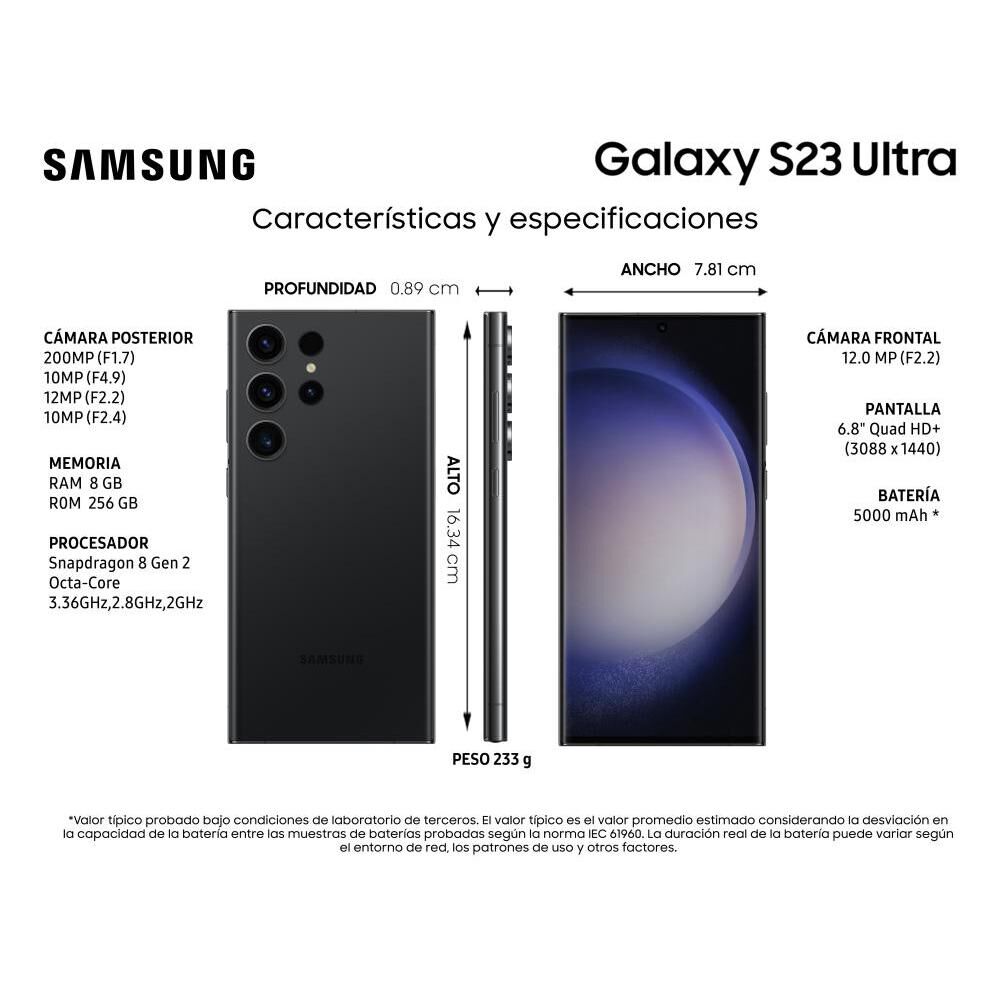 Smartphone Samsung Galaxy S23 Ultra / 5G / 256 GB / Liberado image number 3.0