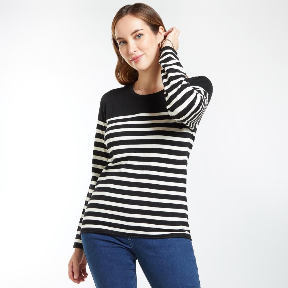 Sweater Listado Regular Cuello Redondo Mujer Geeps image number 0.0