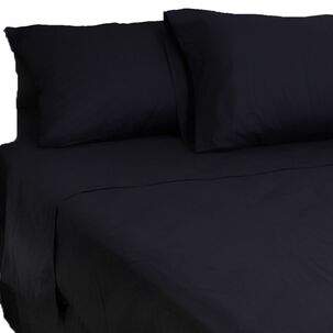 Sabana Unicolor Arthome 1 Plaza Color Negro 144 Hilos