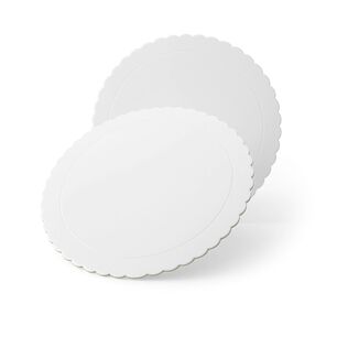 Set 6 Bandeja Base Redonda Torta Pastel Carton Plateado 24cm