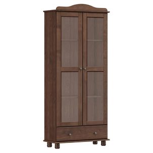 Vitrina Santa F&eacute; 2 Puertas + 1 Caj&oacute;n Caoba