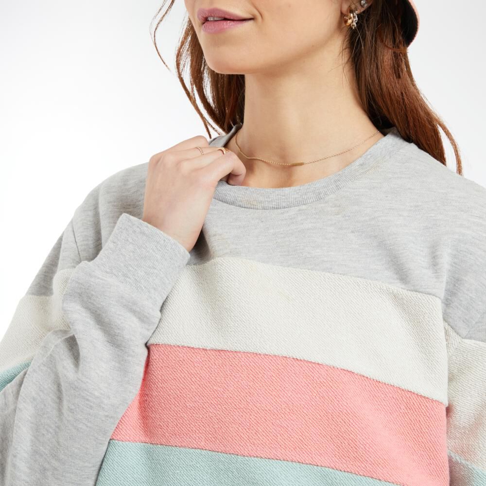 Poleron Rayas Delanteras Regular Cuello Redondo Mujer Ocean Pacific image number 4.0