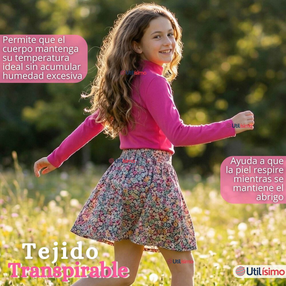 Pack 6 Poleras Camisetas Polar Primera Capa Cuello Beatle Manga Larga Colores Surtido Ni&ntilde;a image number 8.0