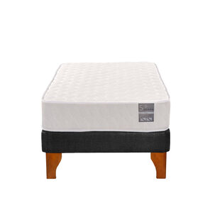 Cama Europea 1 Plaza Luna 90x190 Cm Base Colchón Madera Negro