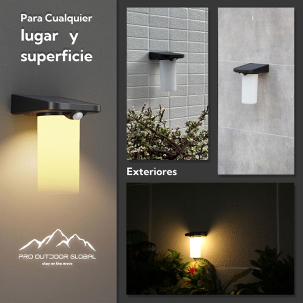 Pack 4 Unidades Aplique Solar Vertical Sin Base Contra Agua Con Sensor De Movimiento image number 6.0