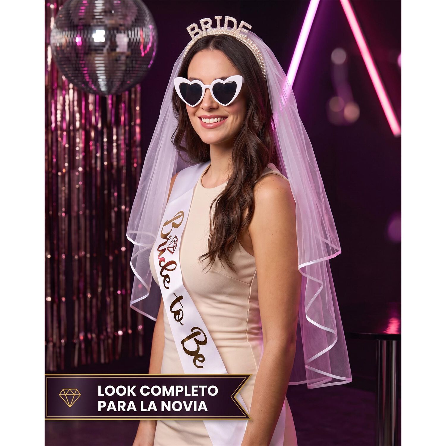 Kit Despedida Novia Bride To Be Velo Vanda image number 2.0
