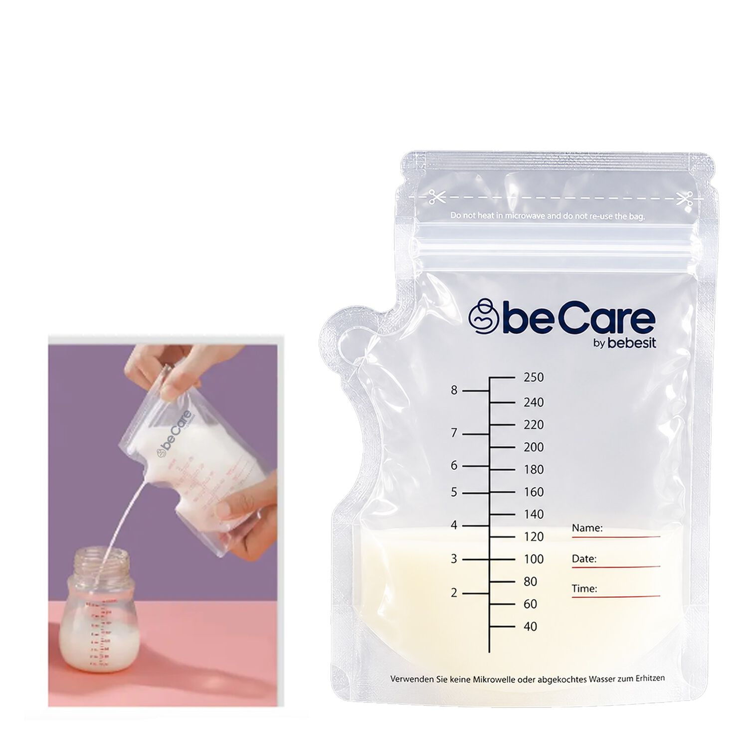 Pack 30 Bolsas Para Almacenar Leche Materna 200 Ml Bebesit image number 2.0
