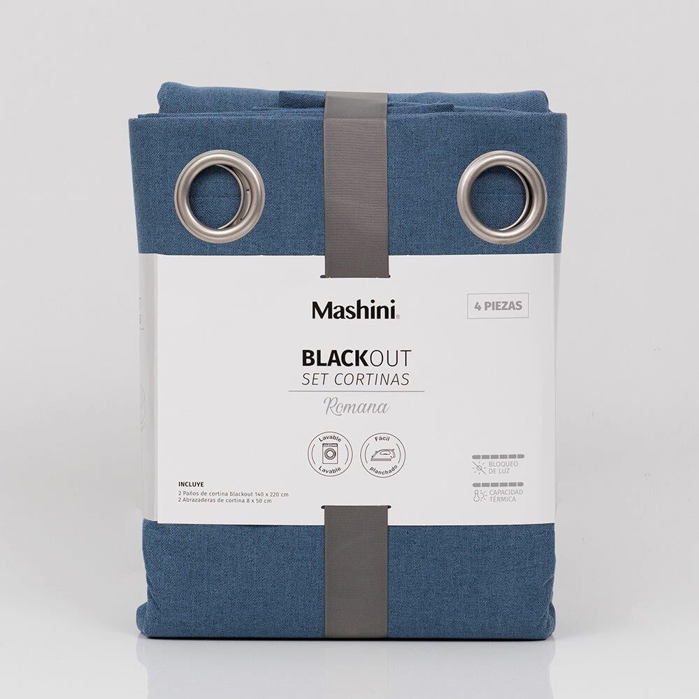 Set Cort. Blackout Arg 140x220 Cms Azul image number 2.0