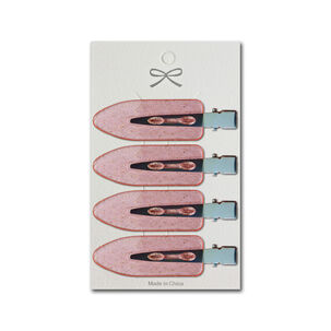 Clips Para Cabello Color Rosado Transparente 4 Ud