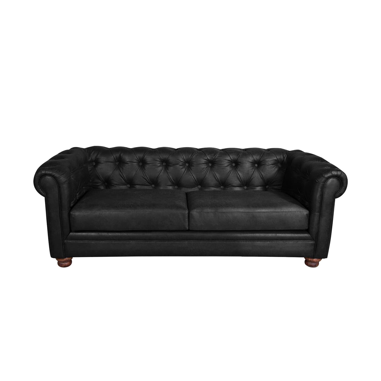 Sofa Florencia 3 Cuerpos Cuero Colorado Negro image number 2.0