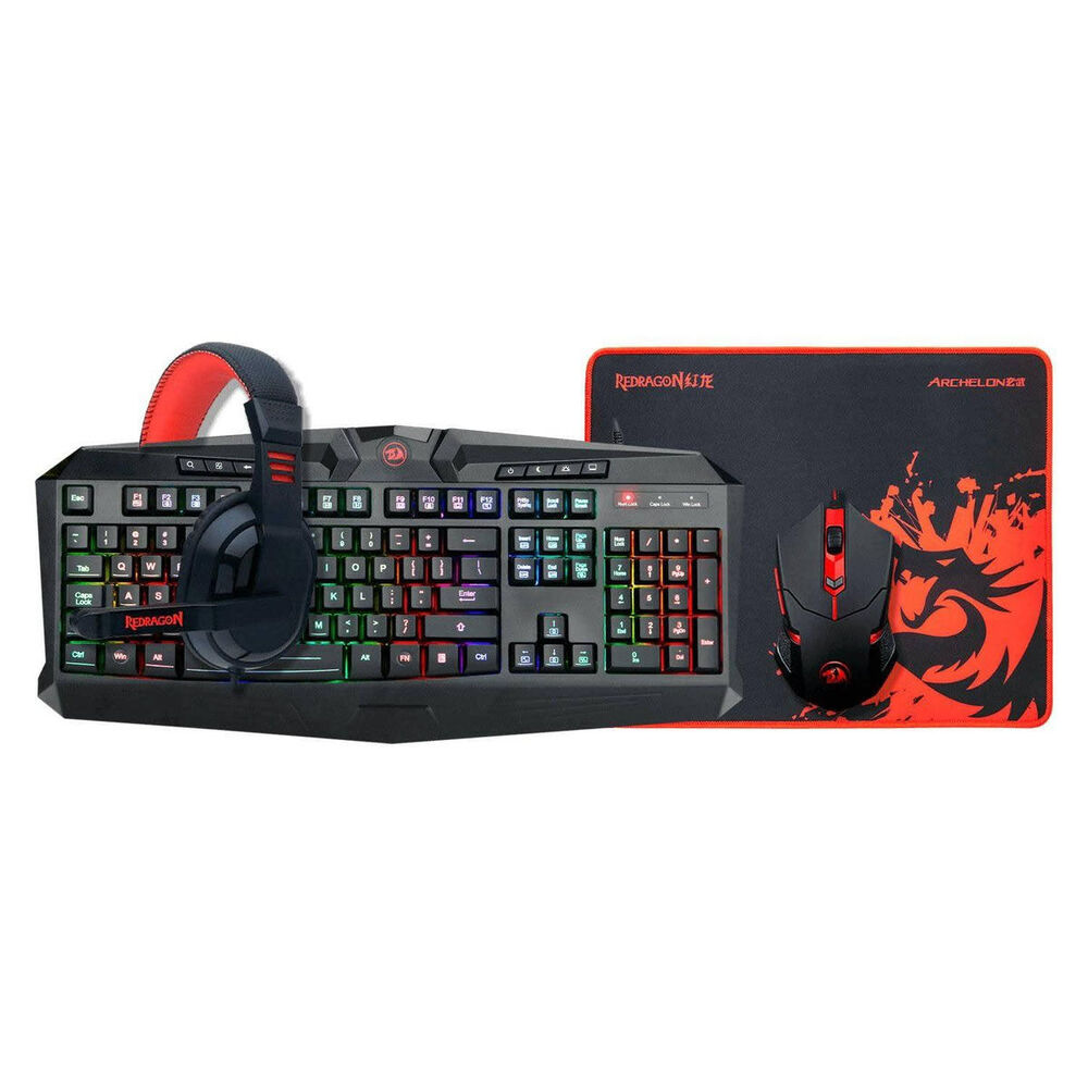 Kit Gamer Redragon Essentials 101 Mouse Teclado Audifono Pad image number 1.0