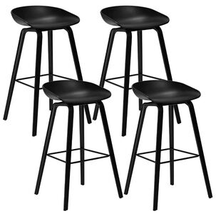 Pack 4 Pisos De Bar Estilo Nórdico Negro