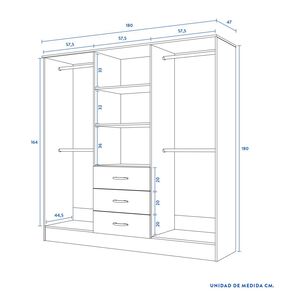 Cl&oacute;set Cic Maipo / 6 Puertas / 3 Cajones