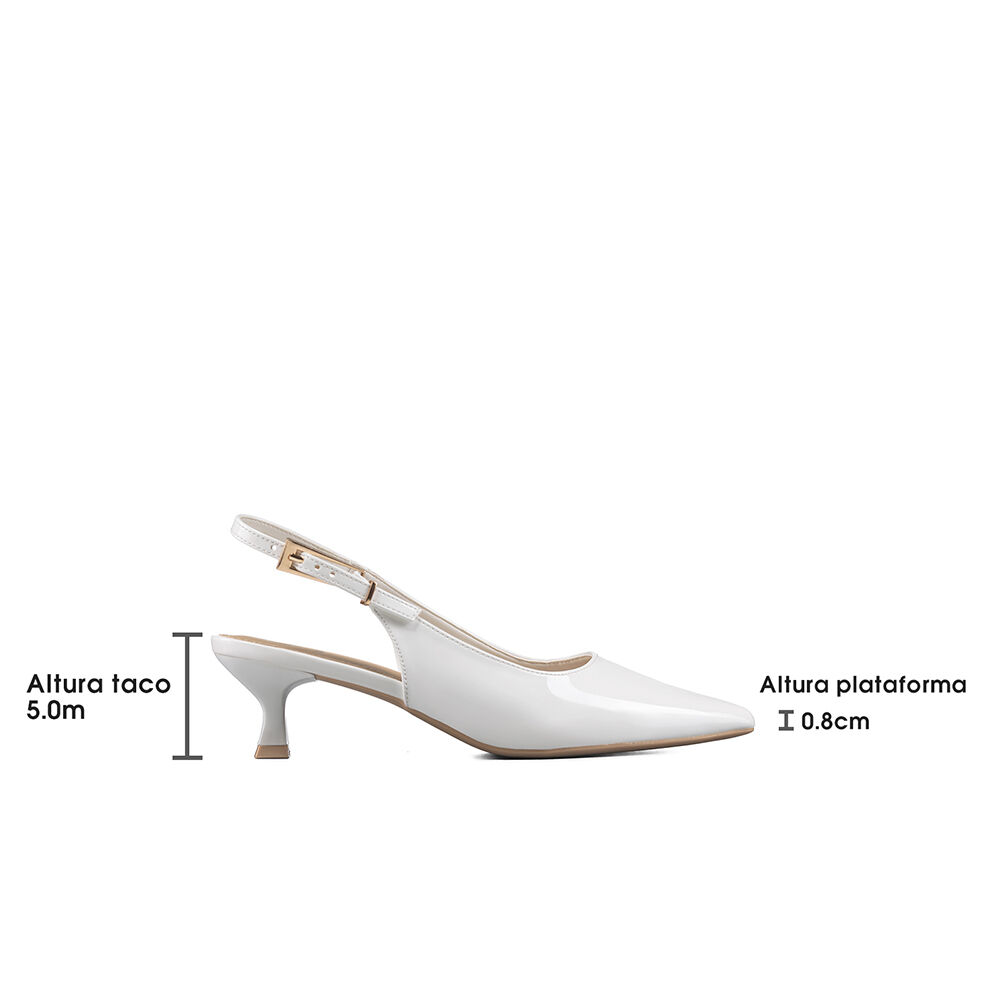 Zapato Taco Talón Abierto Simil Charol Mujer Weide Ghe37 image number 6.0