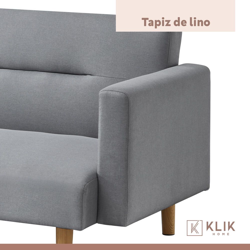 Fut&oacute;n Sof&aacute; Cama 3 Cuerpos Sara - Lino Gris image number 14.0