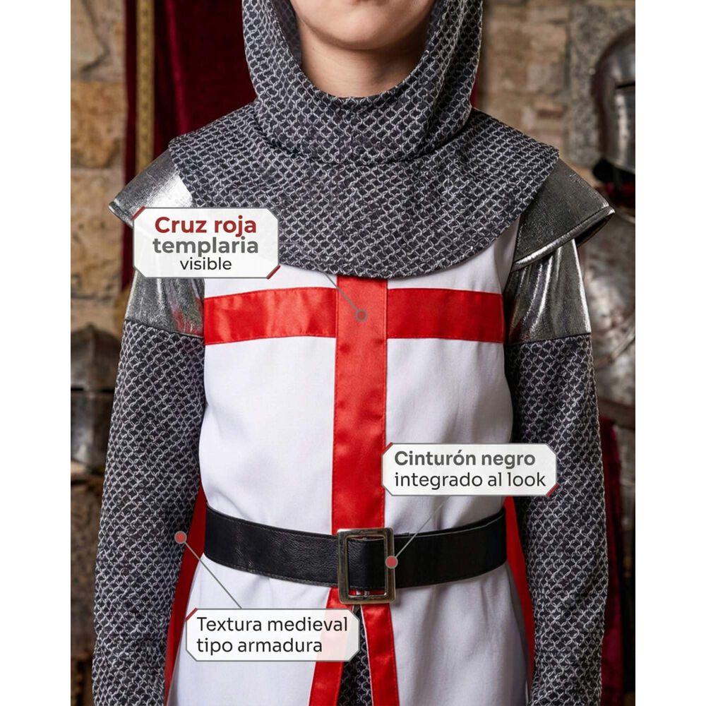 Disfraz Infantil Caballero Templario Edad Media image number 7.0