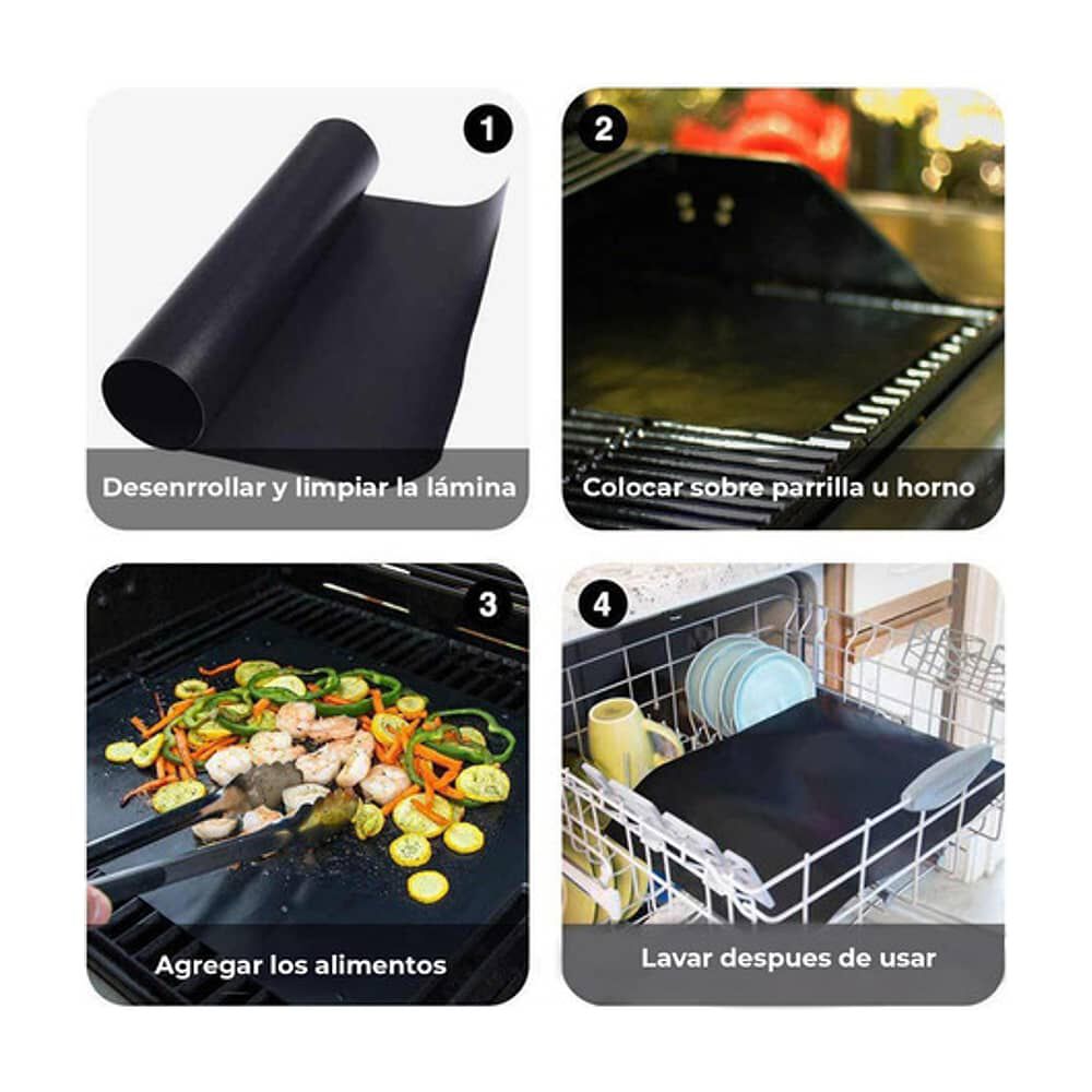 Set 3 L&aacute;minas Antiadherentes Reutilizables Para Parrilla image number 5.0