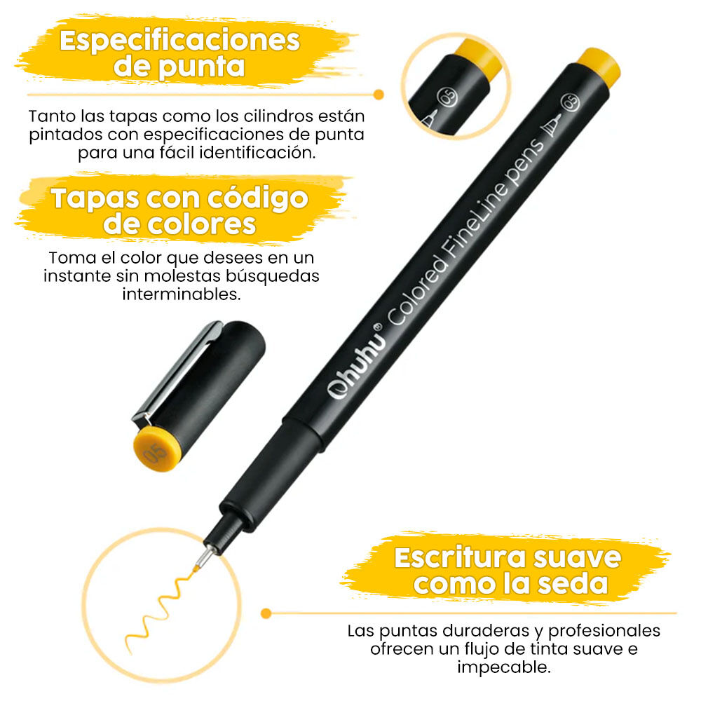 Ohuhu Hana Highway Fineliner Bolígrafos De Dibujo De 18 image number 5.0