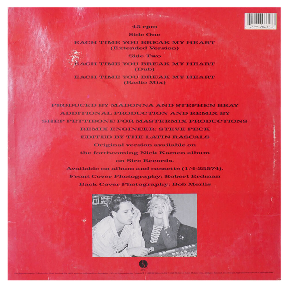 Nick Kamen - Each Time You Break My Heart | 12" Maxi Single Usado image number 1.0