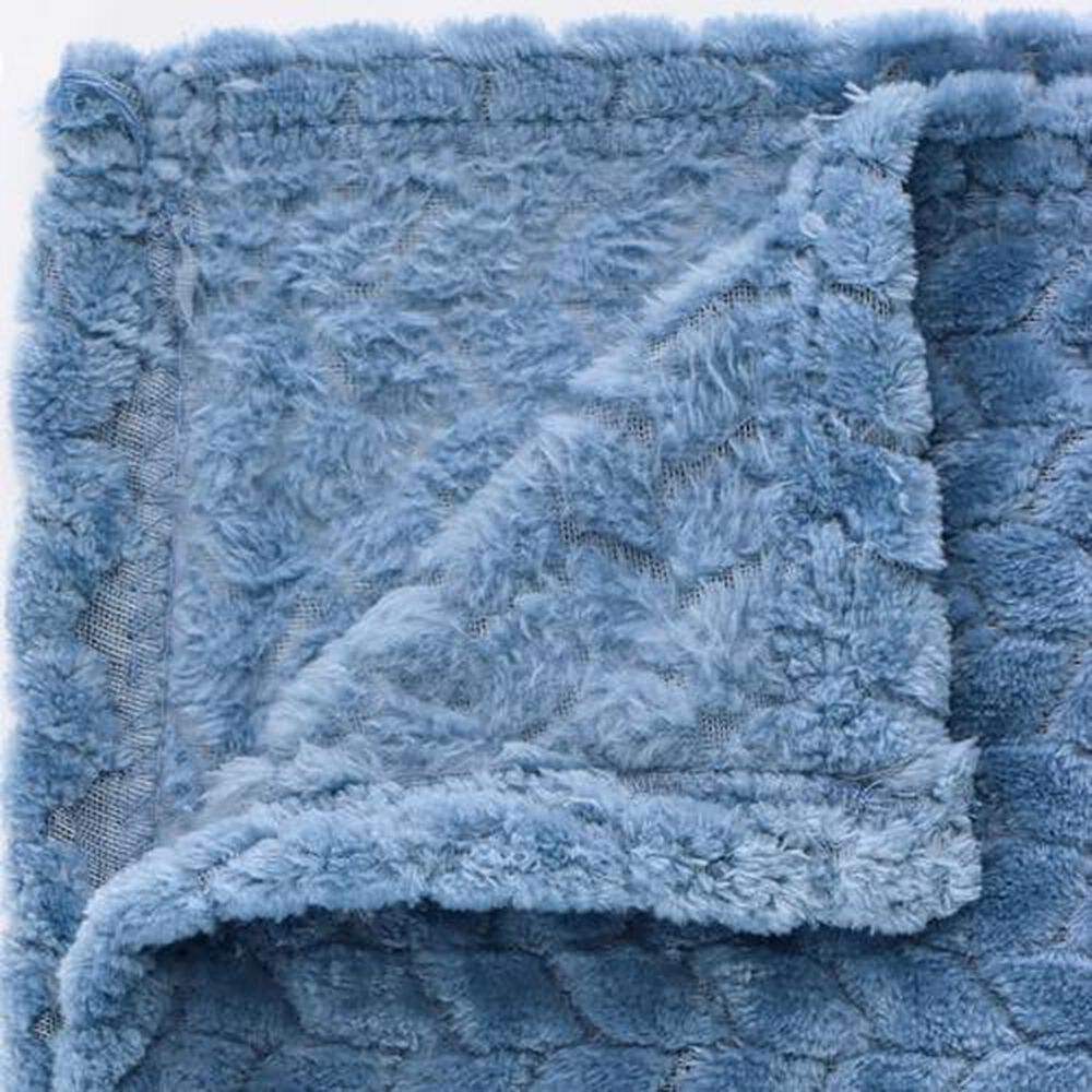 Frazada Andes Jacquard Flannel Azul 1.5 Plaza image number 3.0