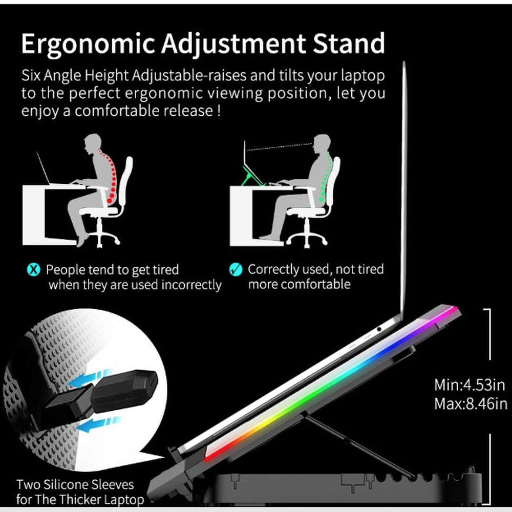 Base Ventilador Notebook Enfriador 6 Vent Rgb 14-17 Pulgadas image number 6.0