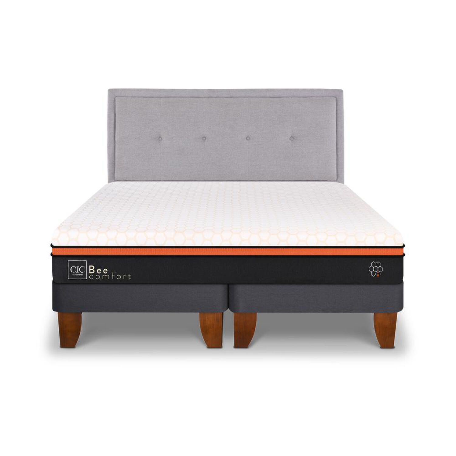 Cama Europea Cic Bee Comfort / King / Base Dividida + Respaldo image number 0.0
