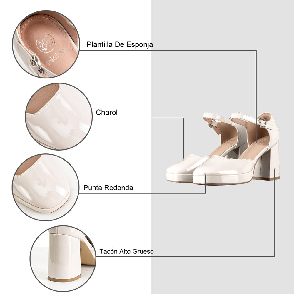 Zapato Mary Jane Tacones Elegante Charol Mujer Weide Yl85 image number 4.0