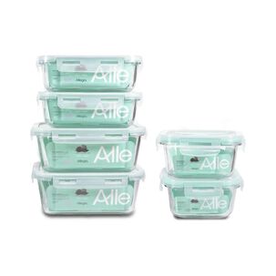 Set 10 Contenedores Hermeticos Tapers Allegra De Vidrio
