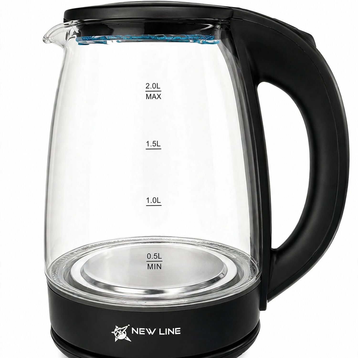 Hervidor Electrico De Vidrio Capacidad De 2 Litros 1500w New Line Color Negro image number 2.0