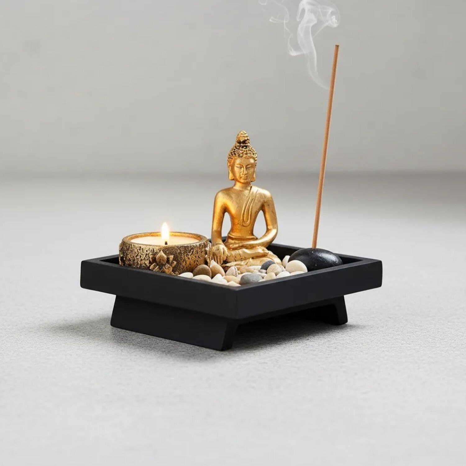 Jardin Zen Buda-porta Incienso Pota Velas Con Piedras image number 3.0