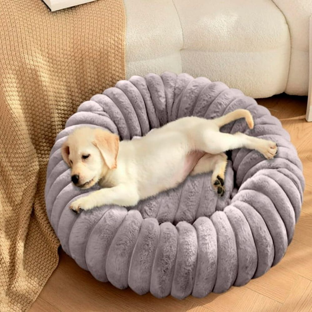 Cama Suave Redonda Antideslizante Para Mascotas 70cm Gris image number 1.0