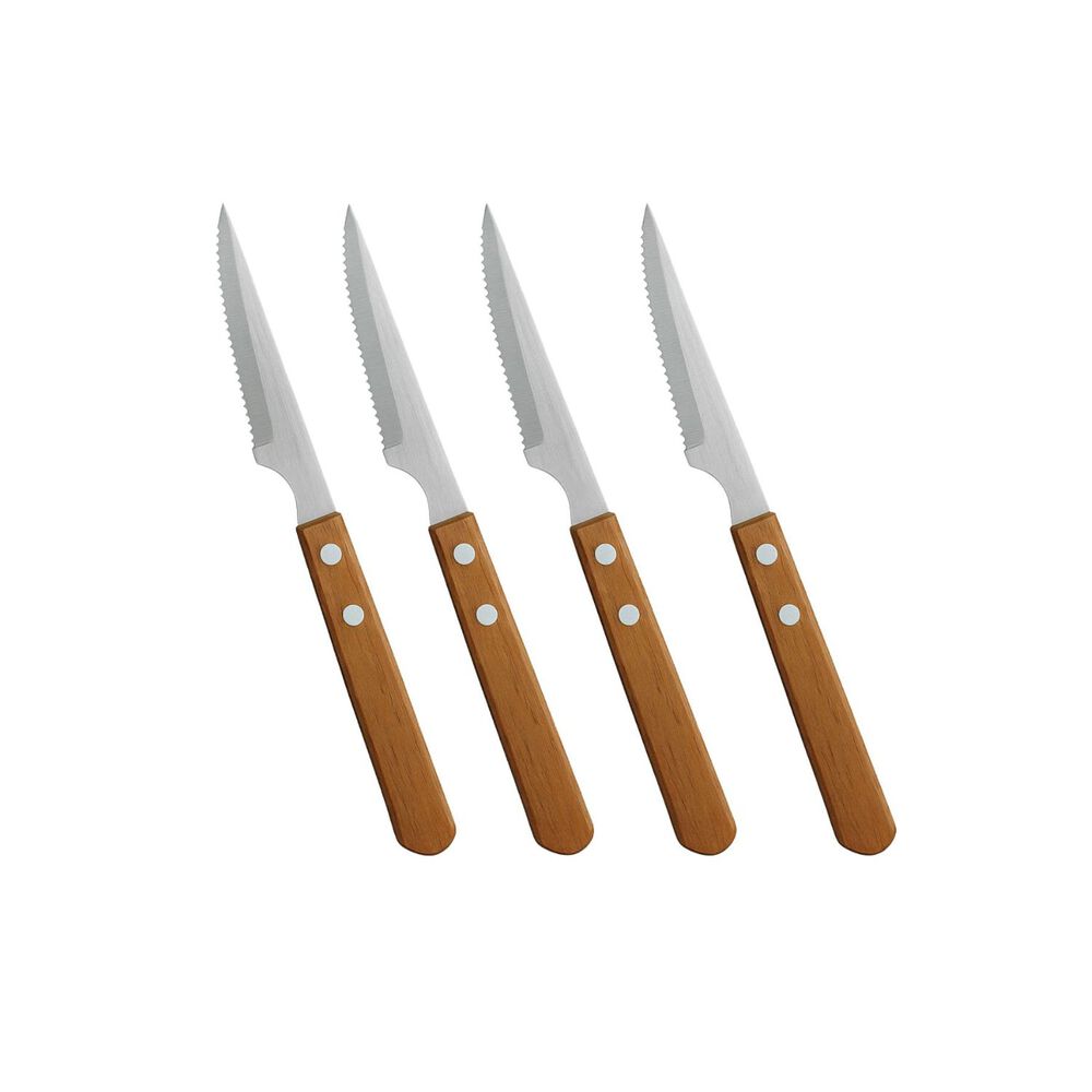 Set 60 Cubiertos Mango Madera Cuchillo Tenedor Asado Cocina image number 2.0